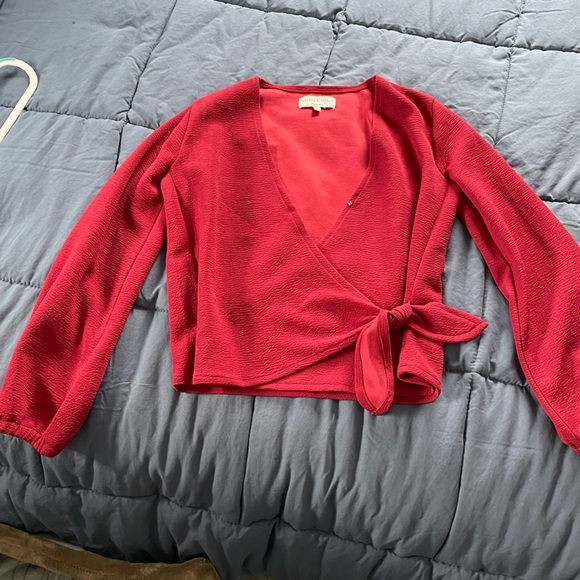 NWOT Madewell Texture and Thread Wrap Top - Picture 2 of 7